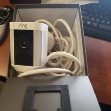 Ring Spotlight Cam Plug-in 1080p Wi-Fi Security Camera White Pre Owned With Box.