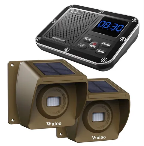 Solar Driveway Alarm Wireless Outside 1800ft Range, Outdoor Motion Sensor & Dete