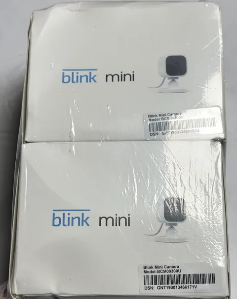 Lot Of 2 Amazon Blink Mini Camera Indoor, Wired - New, Open Box