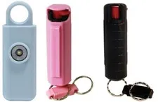 130 DB Siren-Strobe Light Personal Alarm- w/Hard case Pepper Spray Combo