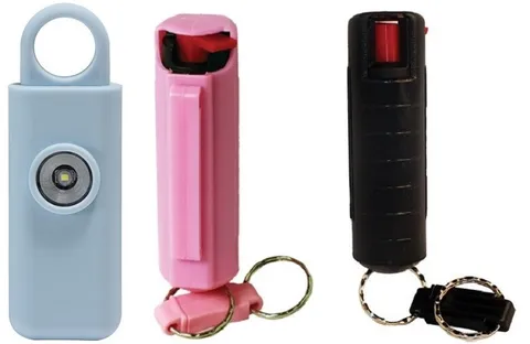 130 DB Siren-Strobe Light Personal Alarm- w/Hard case Pepper Spray Combo