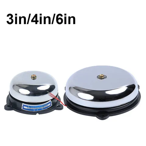 110V 3in/4in/6in Electric Alarm Bell Factory School Garage Door Warning Bell DIY