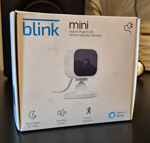 Blink Mini Indoor Plug-In HD Wi-Fi Camera Motion Detection Two-Way Audio Alexa