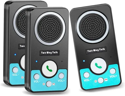 Wireless Intercom System 3 Pack, 1500ft Range, Rechargeable, 2-Way Communication
