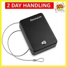 Mini Safe is a Lock Box with Key Lock for Office or Dorm that Secures Money, ...