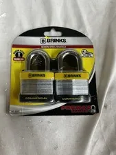 2-Pack Brinks Commercial Boron Steel Shackle 1.5 Inch Padlocks 662-50291