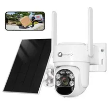 Wire-Free Solar Security Camera Outdoor Wireless, 4MP 2K QHD PTZ AI Tracking ...