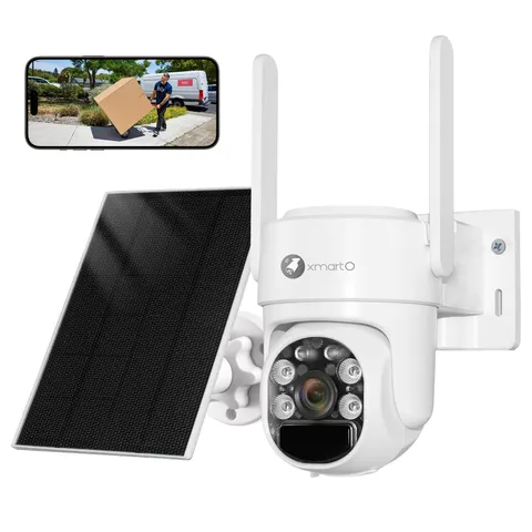 Wire-Free Solar Security Camera Outdoor Wireless, 4MP 2K QHD PTZ AI Tracking ...