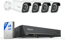 REOLINK 4K Security Camera System - H.265 4Pcs Poe Security Cameras Wired with P