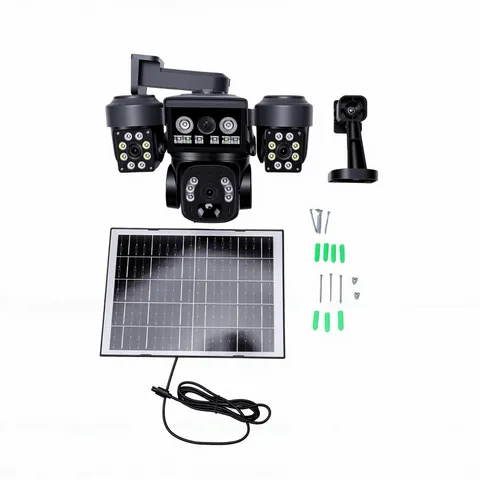 4G Outdoor Solar Security Camera Triple Lens Supports Human Motion Camera~