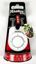 Master Lock Padlock Speed Dial White Opens on Directional Movements NEW GG1609