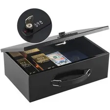 Fireproof Document Box with Dual Combination and Key Lock