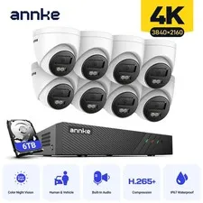 ANNKE 4K Color Night Vision PoE Security Camera System 8CH NVR Audio Recording