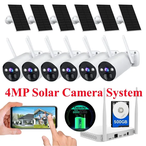 Wireless Solar Battery Powered Wifi Home Security Camera System Outdoor Audio IR