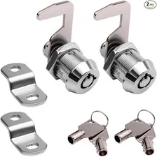 Toolbox Lock Tubular Cam Replacement Color: Chrome Pack of 2 Size: 5/8 Inch