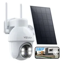 3K/5MP Solar Security Cameras Wireless Outdoor, 360°Pan and Tilt
