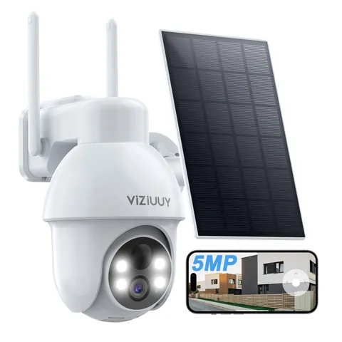 3K/5MP Solar Security Cameras Wireless Outdoor, 360°Pan and Tilt
