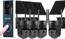 D2A Video Doorbell with Chime and 4CQ4B Best 2K Solar Security Camera,4-Times Ch