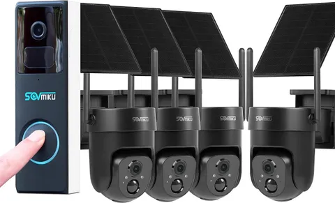 D2A Video Doorbell with Chime and 4CQ4B Best 2K Solar Security Camera,4-Times Ch