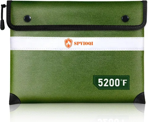 Upgraded Fireproof Document Bag 5200°F -Heat Insulated, Water Fire Proof Bag wit