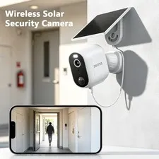 INFIYA Outdoor Home Solar Security Camera Wireless 2K 2-Way Audio PIR Detection