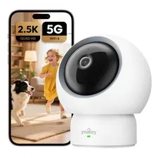 2.5K Indoor Camera, No Monthly Fees, Pan-Tilt, 360° Dog/Pet Camera for Home S...