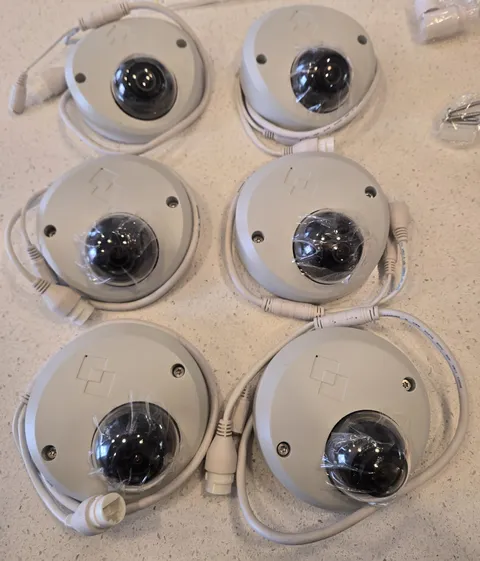 FLIR IP Security Cameras System – 6x N243MW2 2MP Dome Cameras + Mounts + Cables