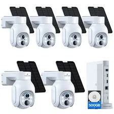 4MP Solar Battery Powered Security Camera System with 10CH WiFi NVR 2-Way Talk