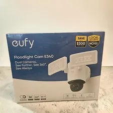 eufy Security Floodlight Camera E340 Wired 3K PTZ Dual Camera Dual-Band Wi-Fi