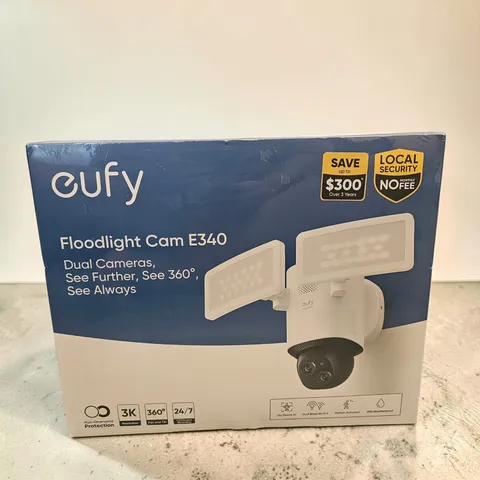 eufy Security Floodlight Camera E340 Wired 3K PTZ Dual Camera Dual-Band Wi-Fi