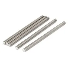 M8 x 140mm 304 Stainless Steel Fully Threaded Silver Flash Rods 5pcs