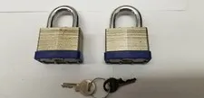 50 Millimeter Padlocks keyed alike 50MM heavy duty hardened shackles Lot Of 2