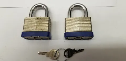 50 Millimeter Padlocks keyed alike 50MM heavy duty hardened shackles Lot Of 2