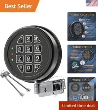 High Security Electronic Safe Lock Replacement Keypad with Solenoid Lock & 2 ...