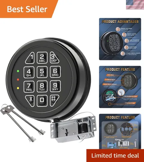 High Security Electronic Safe Lock Replacement Keypad with Solenoid Lock & 2 ...