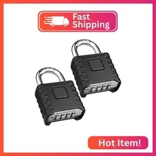 2 Pack Large Combination Padlock [One-Touch Unlocking], Diyife Heavy Duty Outdoo