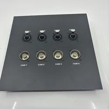 4 Port CCTV Camera Wall Plate Panel RJ45 Ethernet & BNC Connector Patch Panel