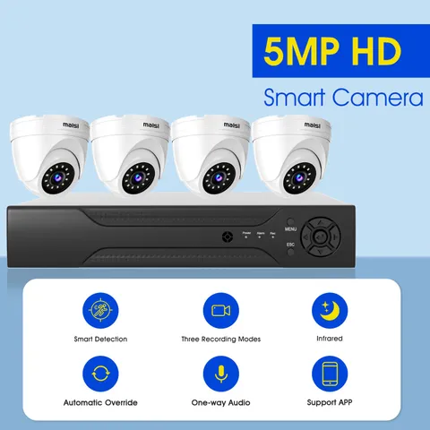  CCTV System 5MP 4CH DVR HD Home Outdoor Security Camera IR Waterproof IP66