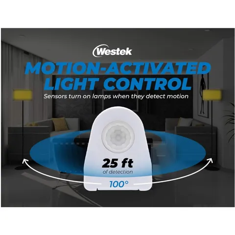 Corded Motion Sensor Light - 25ft Range, 2 Pack