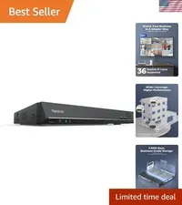 36CH Network Video Recorder for Home Security - 48TB Capacity, PoE Compatible