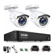 ZOSI Security Camera System H.265+ 8CH DVR 1080P CCTV Outdoor Cam Night Vision