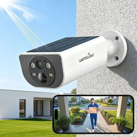 Wansview 2K Outdoor Solar Security Camera Wireless WiFi 2-Way Audio Ai Detection