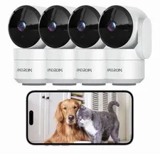 4 Pack Indoor Security Camera, 360° Pan Tilt Home Surveillance Cam,Audio,Night V