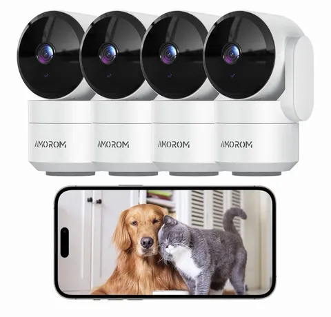 4 Pack Indoor Security Camera, 360° Pan Tilt Home Surveillance Cam,Audio,Night V