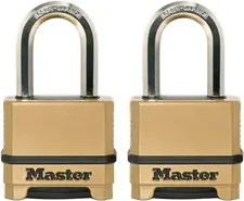 Gold Outdoor Combination Lock, Heavy Duty Weather Resistant Padlock, Resettable 