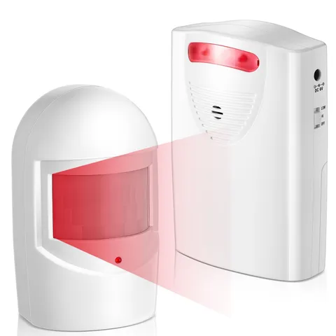 Qualirey Driveway Alarm Wireless Outside Motion Sensor with white