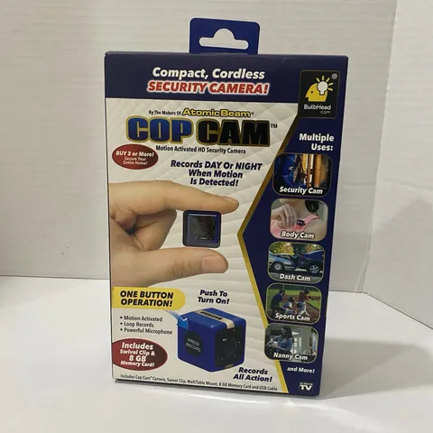 Atomic Beam Cop Cam Portable Motion Activated HD 720p Surveillance Camera NEW