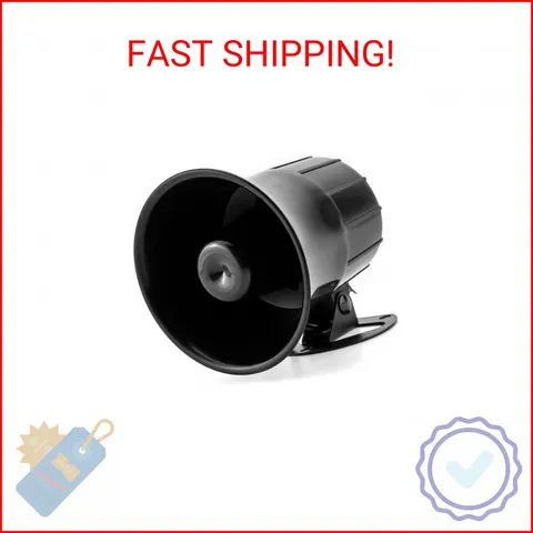 QWORK Electric Siren Horn, DC 12V Security Loud Wired Alarm Siren for Home Alarm