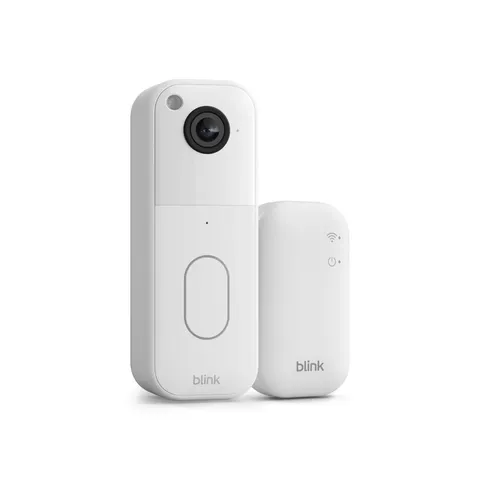 Blink Video Doorbell System with Head-to-Toe HD View Sync Module Core, White NEW