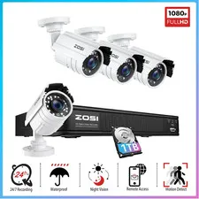 ZOSI H.265+ 5MP-Lite DVR Home Security 2MP Camera System Outdoor CCTV Cam 1TB